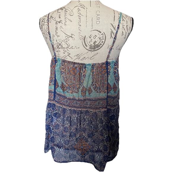 Collective Concept Mixed Print Pullover Cami Top Boho Y2K Festival Size Medium - Picture 2 of 6